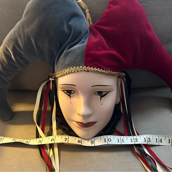 Vintage Venetian Porcelain Jester Face Mardi Gras Heads Decor HandPainted - Picture 6 of 8